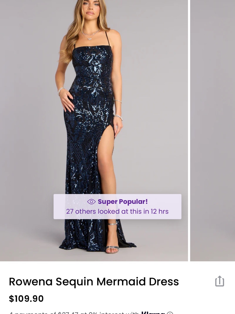 Windsor Rowena Navy Sequin Mermaid Prom Dress